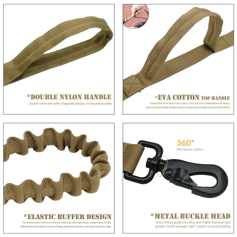 Tactical Elastic Control Dog Leash