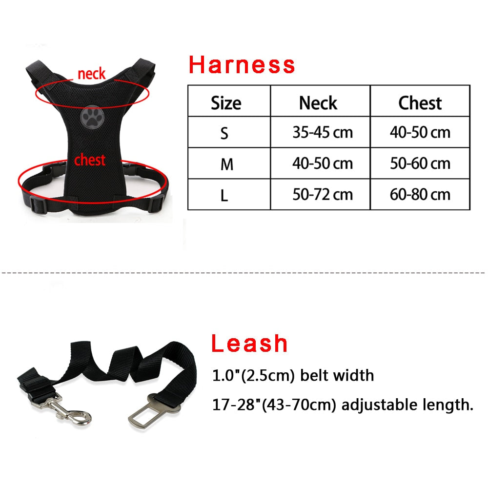 Nylon Breathable Mesh Dog Harness Vest Safety Pet