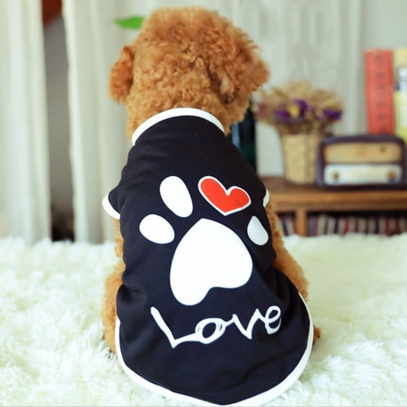 Vest Small Pet Shirt Cat Dog Clothes Paw Print