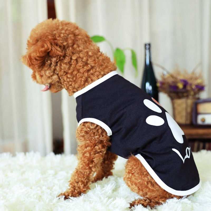Vest Small Pet Shirt Cat Dog Clothes Paw Print